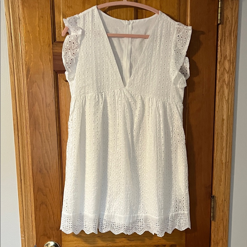 White Eyelet Sleeveless Romper